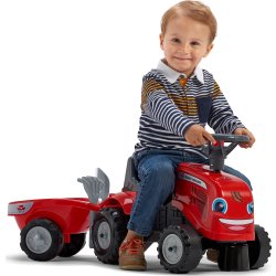 FALK Baby Massey Ferguson traktor m/trailer, rød