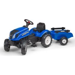 FALK New Holland traktor med vogn, blå