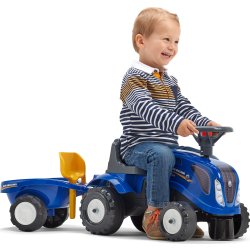 FALK Baby Massey Ferguson traktor m/trailer, blå