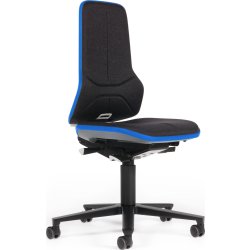 Neon Arbejdsstol, sort/blå, Skintec, hjul