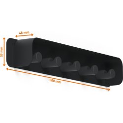 Durable Knagerække m. 5 knager DURASTORE®, sort