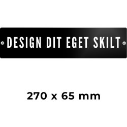 Skilt | Rektangel | 27 x 6,5 cm | M. huller