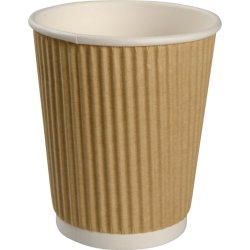 Papkrus, riflet, brun, 24 cl, 25 stk.