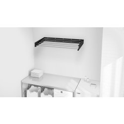 Tørrestativ, væghængt / foldbart, Sort,  6m
