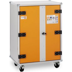 Batteriopbevaringsskab m/hjul, 66x80x115 cm.