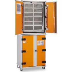 Batteriopbevaringsskab 230V m/fødder, 66x80x213 cm