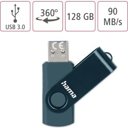 HAMA USB-stik Rotate 128GB - USB-A 3.2 (Gen1) 90MB