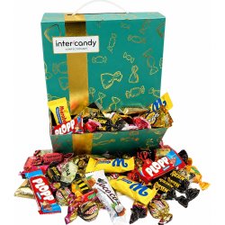 Displayboks, chokolade og slik, 1400 g
