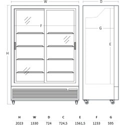 Scancool DC1300BSLD Displaykøleskab