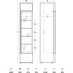 Scancool DCC217BD Displaykøleskab
