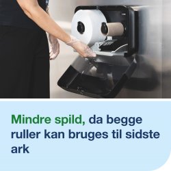 Tork T2 Twin Dispenser MiniJumbo Toiletpapir, Sort