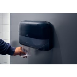Tork T2 Twin Dispenser MiniJumbo Toiletpapir, Sort