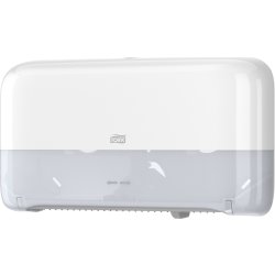 Tork T2 Twin Dispenser MiniJumbo Toiletpapir, Hvid