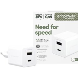 EMPOWER Turbo Adaptor - 35W USB-C + USB-A EU