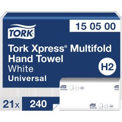 Tork H2 Uni Håndklædeark Z-fold, 1-lags, 21 pk