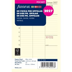 Filofax 2027 Refill | Pocket | Uge | Højformat