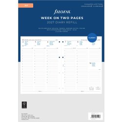 Filofax 2027 Refill | A4 | Uge | 5 sprog