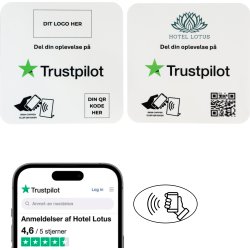 Skilt m/chip selvklæb kvadrat, eget logo, Trustp.