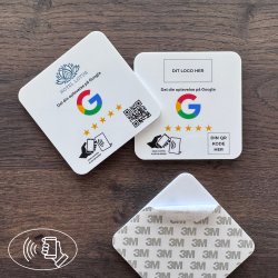 Skilt m/chip selvklæb kvadrat, eget logo, Google