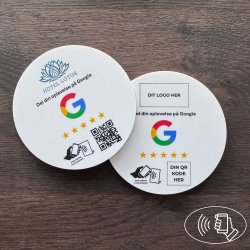 Skilt m/chip selvklæb rund, eget logo, Google