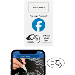 Kort med chip, eget logo, Facebook