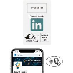 Kort med chip, eget logo, LinkedIn