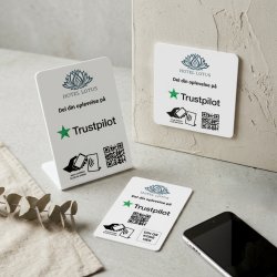 Skiltepakke m/chip, 3 stk, eget logo, Trustpilot