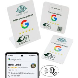 Skiltepakke m/chip, 3 stk, eget logo, Google