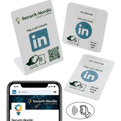 Skiltepakke m/chip, 3 stk, eget logo, LinkedIn