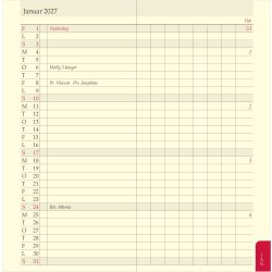 Filofax 2027 Refill | Personal | Månedsoversigt