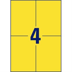 Avery 3459 farvede etiketter, 105 x 148mm, gul