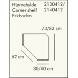 ABC dyb hjørnehylde, 30 cm, hvidlaseret