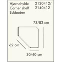 ABC dyb hjørnehylde, 40 cm, hvidlaseret