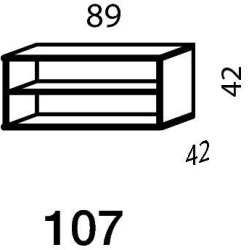 Mistral sektion 107 Reol åben light bøg