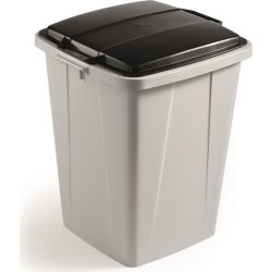 Låg affaldsspand 90 l, Sort