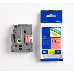 Brother TZe-441 labeltape 18mm, sort på rød
