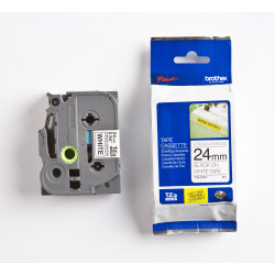 Brother TZe-S251 labeltape 24mm, sort på hvid