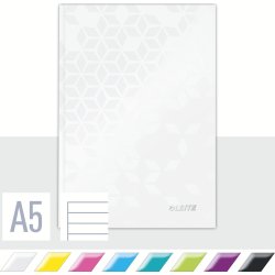 Leitz WOW notesbog A5, linjeret, hvid
