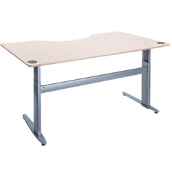 Flexo hæve/sænkebord 160 cm m/centerbue ahorn
