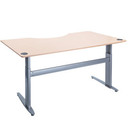 Flexo hæve/sænkebord 180cm m/centerbue bøg