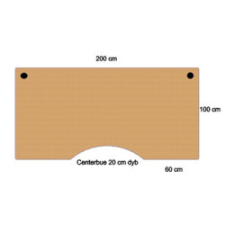 Flexo hæve/sænkebord 200 cm m/centerbue bøg