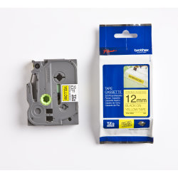 Brother TZe-S631 labeltape 12mm, sort på gul