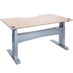 Easy stand 160 hæve/sænkbord centerbue, ahorn/alu