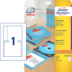 Avery C32250-25 CD-etiketter, 151 x 118mm, 25stk