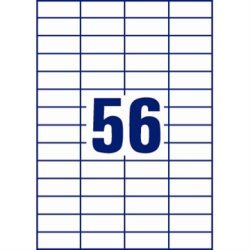 Avery 3668 uni.etiketter, 52,5 x 21,2mm, hvide