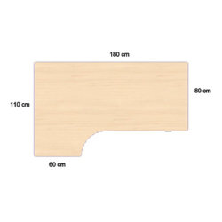 SPEC hæve/sænkebord Kombi 180 cm venstre ahorn