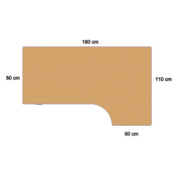 Flex hæve/sænkebord alu/bøg 180 cm, højrevendt