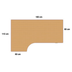 Flex hæve/sænkebord hvid/bøg 180 cm, venstrevendt