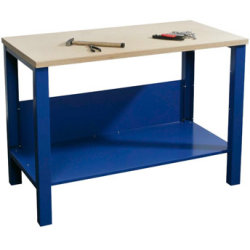 Basic arbejdsbord - 3 x skuffe/1 x underhylde, Blå