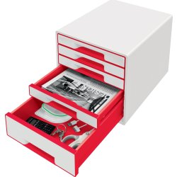 Leitz WOW CUBE skuffekabinet, 5 skuffer, orange